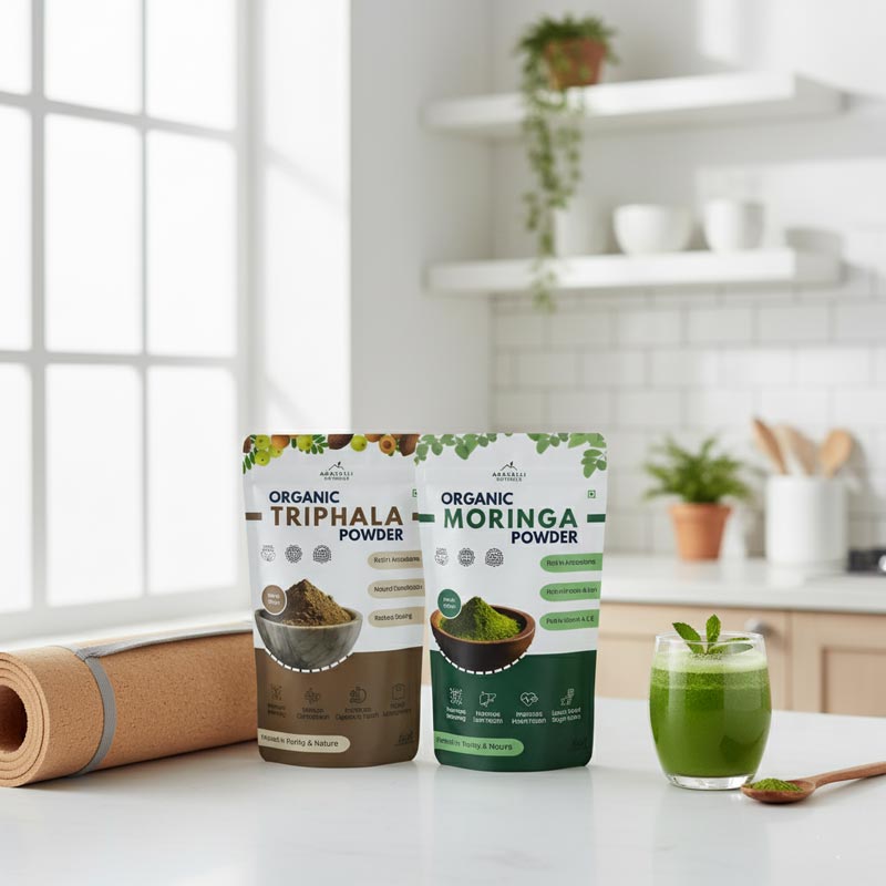 Detox & Digestion Combo: Triphala Powder + Moringa Powder
