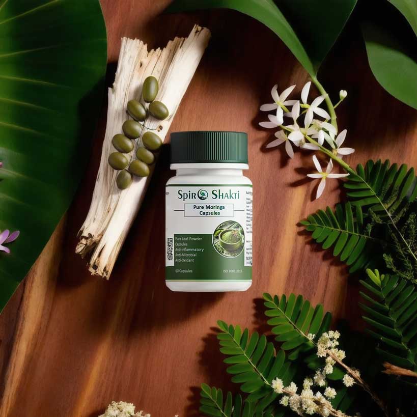 SpiroShakti Pure Moringa Capsules - Herbal Supplement to Support Heart Health