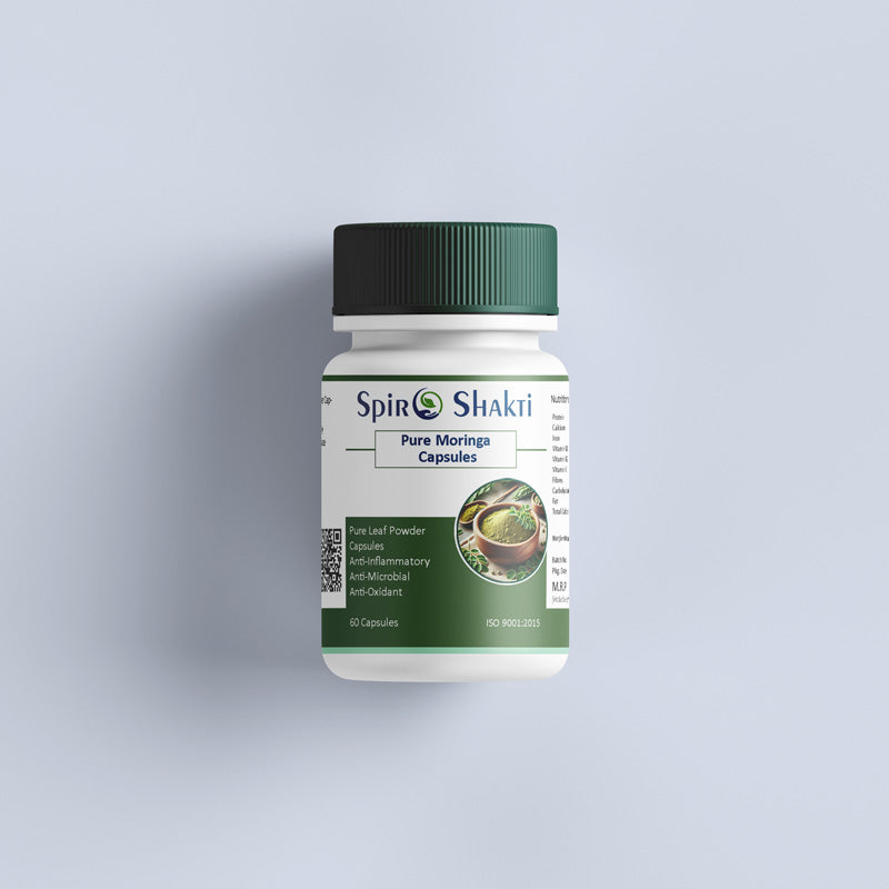 SpiroShakti Pure Moringa Capsules - Herbal Supplement to Support Heart Health
