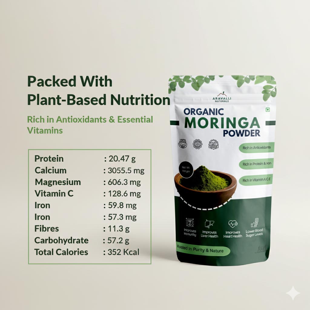 Moringa Powder | Plant-Based Superfood for Energy & Wellness | Pure & Organic