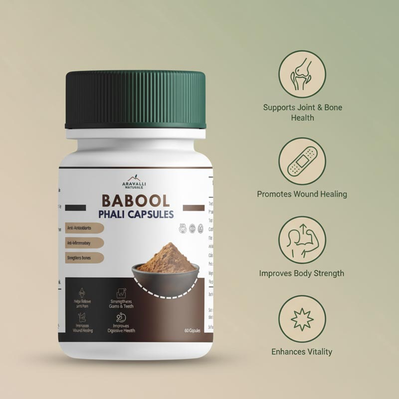 Babool Phali Capsules | Natural Joint & Bone Support | 100% Plant-Based