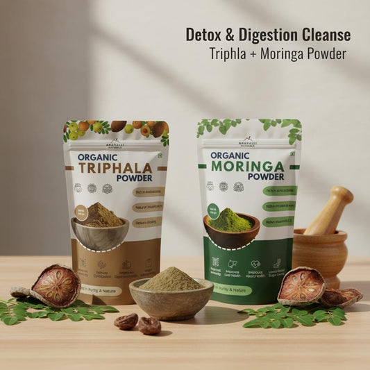 Detox & Digestion Combo: Triphala Powder + Moringa Powder