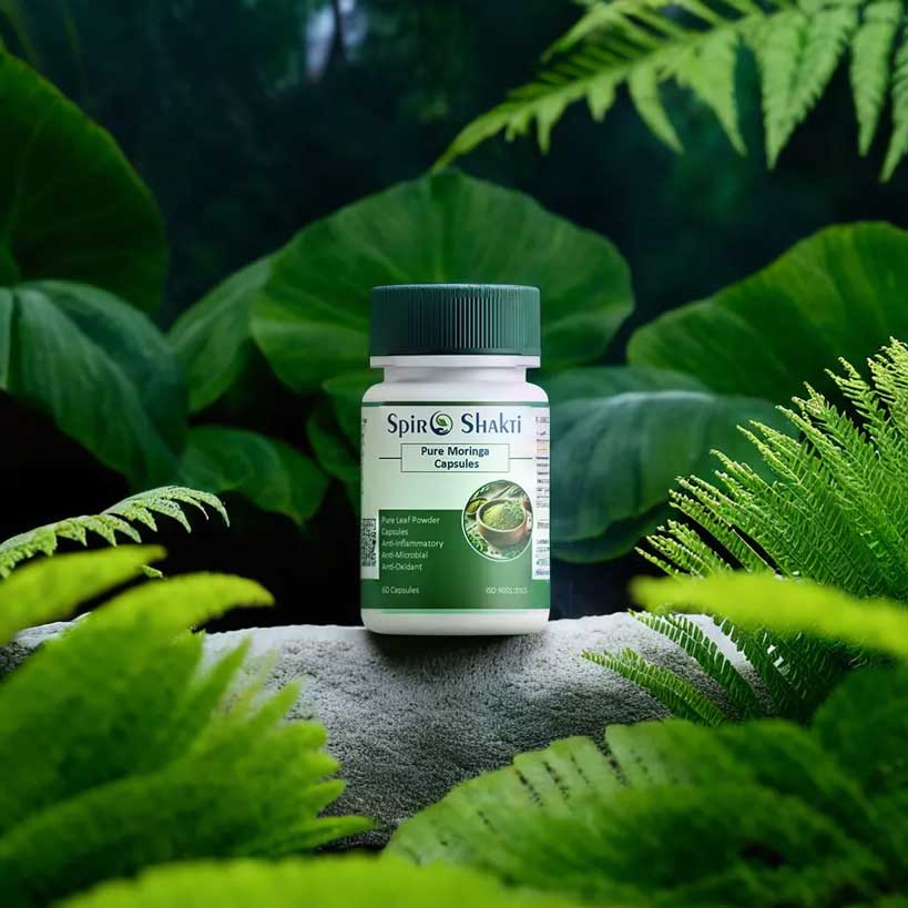 SpiroShakti Pure Moringa Capsules - Herbal Supplement to Support Heart Health