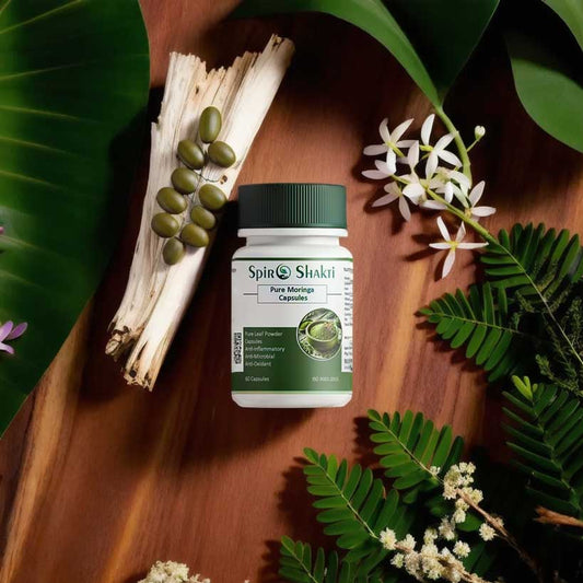 SpiroShakti Pure Moringa Capsules - Herbal Supplement to Support Heart Health