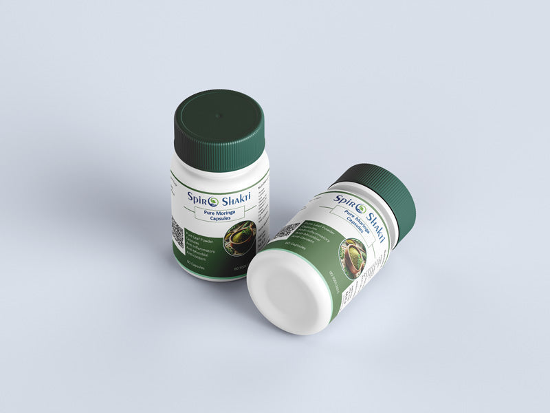 SpiroShakti Pure Moringa Capsules - Herbal Supplement to Support Heart Health
