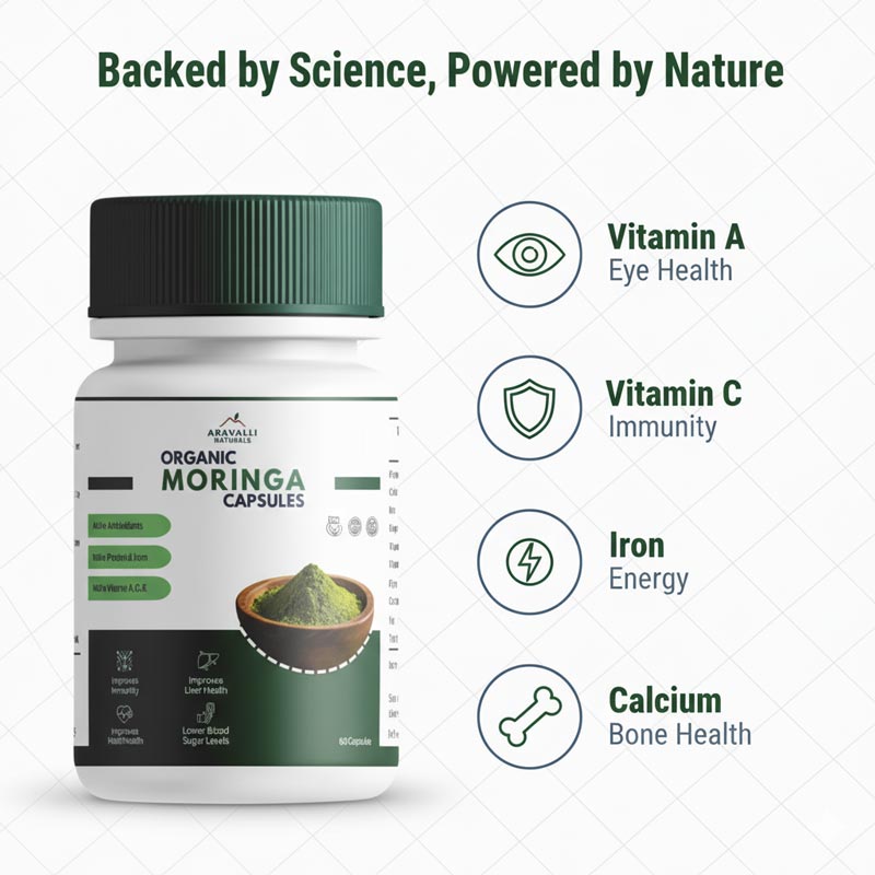 Moringa Capsules | Natural Superfood for Energy, Immunity & Heart Health
