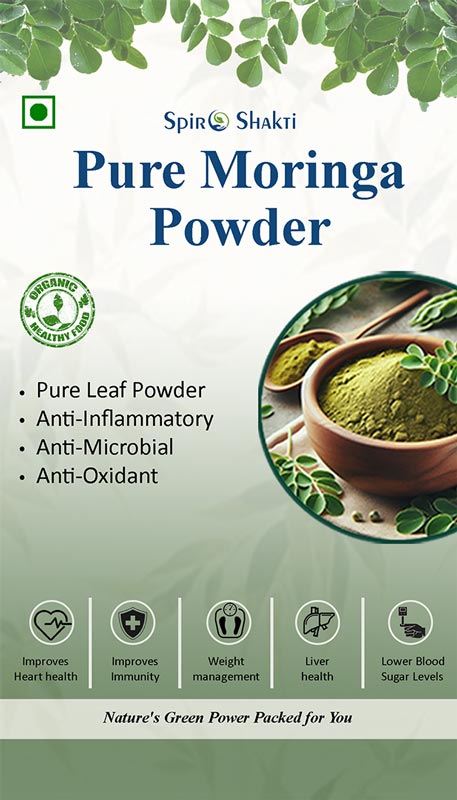 SpiroShakti Pure Moringa Powder - Superfood Supplement for Daily Wellness & Energy