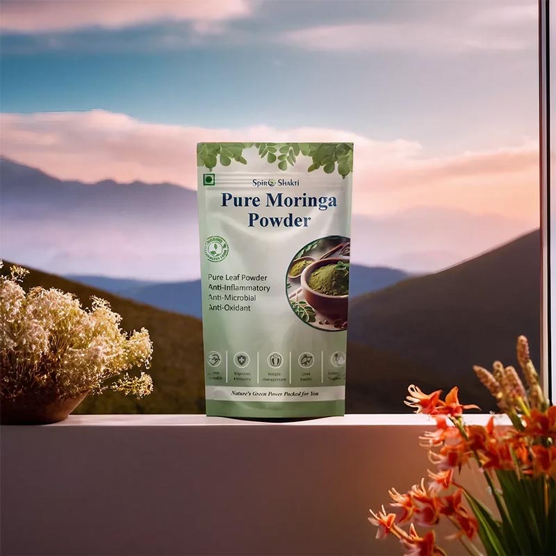 SpiroShakti Pure Moringa Powder - Superfood Supplement for Daily Wellness & Energy
