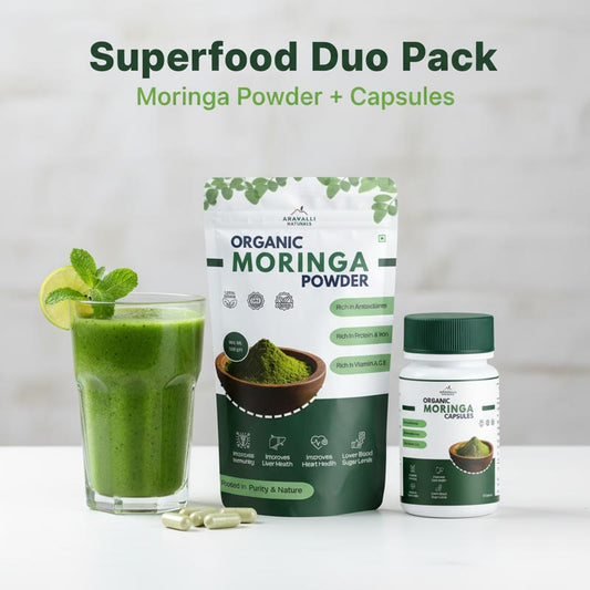 Superfood Duo: Moringa Powder + Moringa Capsules